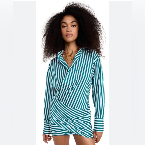 Monse
Striped Wrapped Mini Shirtdress - Picture 1 of 14